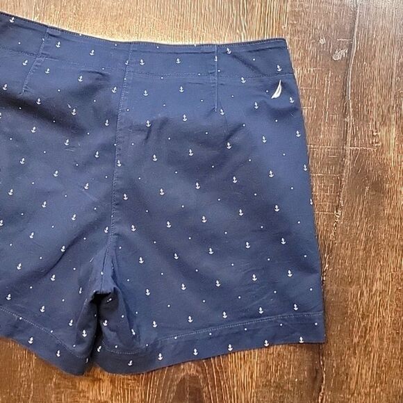 Nautica Cotton Stretch Twill Anchor Print Shorts - Picture 11 of 16